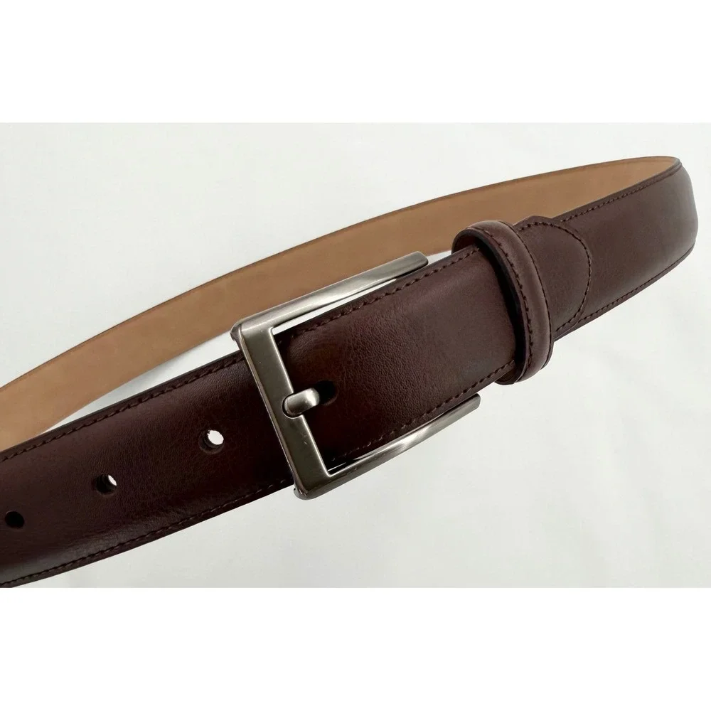 Haggar Men's Brown Belt Size M Silver Buckle NWT Classic Dress Business Casual